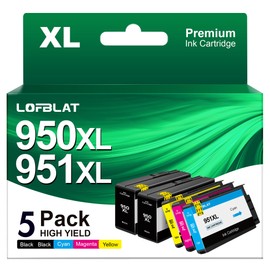 LOFBLAT 950XL 951XL Printer Cartridges Compatible with HP 950/951 Multipack Officejet Pro 8600 8610 8100 8620 8615 8100 8625 8630 8640 8660 276dw 251dw Printers (2 Black Cyan Magenta Yellow 5.5
