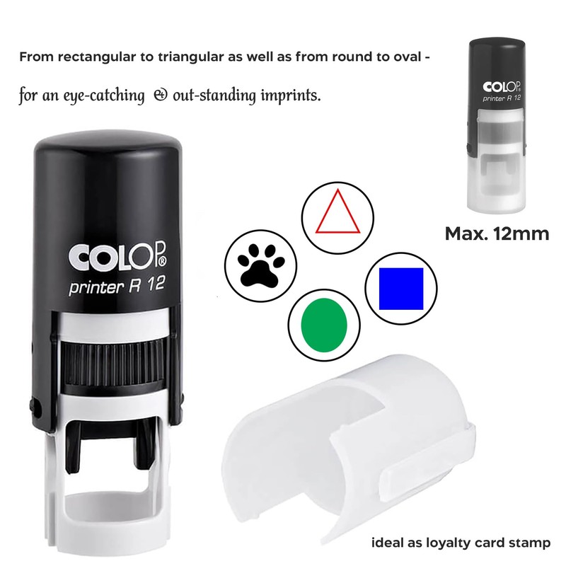 Customize with Initial/Logo/Artwork - Round self Inking Stamp - R12-1/2"