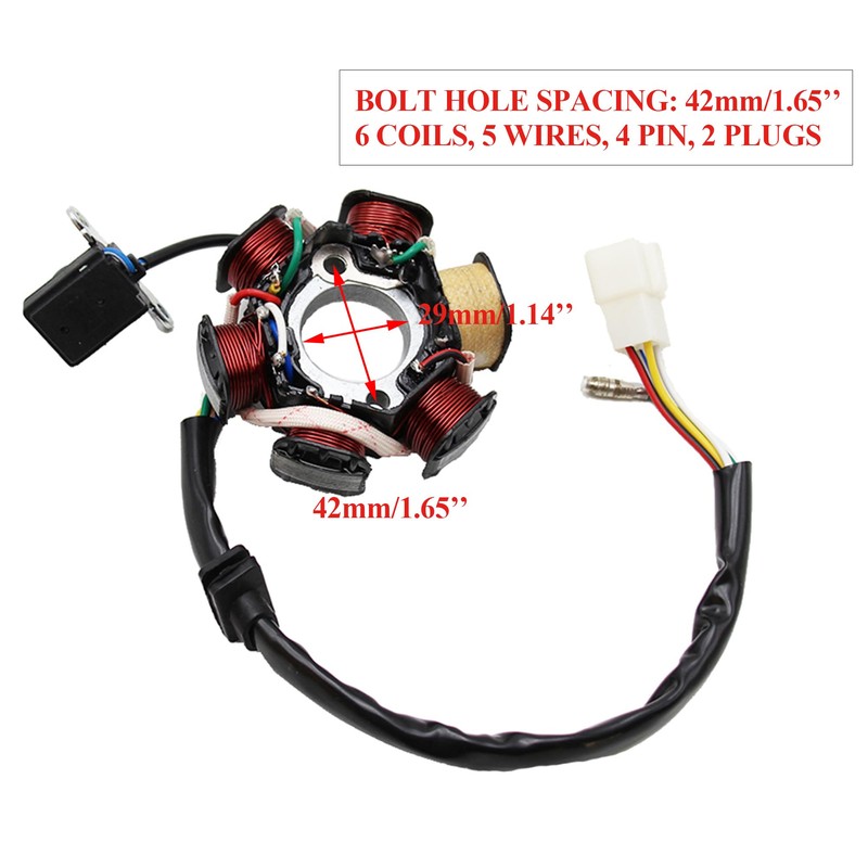 PRO BAT 6 Coils 5 Wires Stator Magneto ATV Magneto