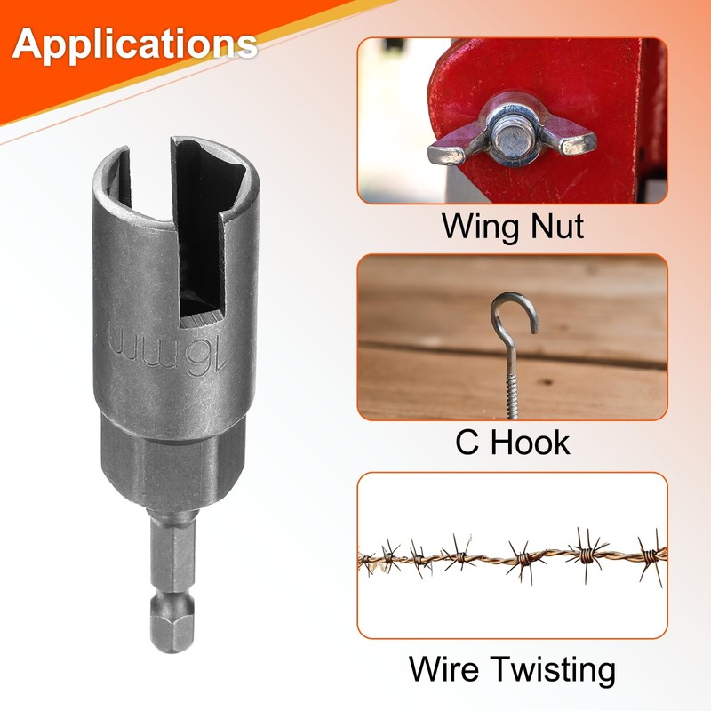 HARFINGTON 3pcs H16 Wing Nut Driver 16mm Metric 6-Point Socket