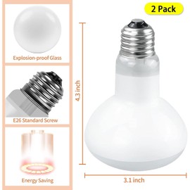 Pack of 2 Heat Lamp Turtles UVA UVB 100 Watt, Reptile Heat Lamp Terrarium, UV Lamp Turtle, UVA UVB Lamp Terrarium, Heat Lamp Turtles, Reptile Heat Lamp, Terrarium Heat Lamp