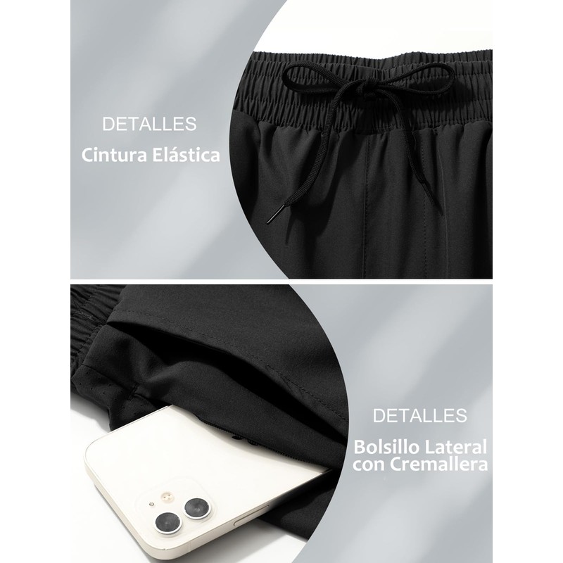 LECOONMX Shorts Deportivos Hombre 2 en 1 para Correr con
