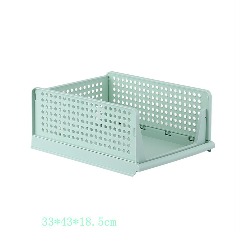 Stackable Storage Basket Plastic Large Open Drawer Wardrobe Cloth Container