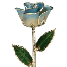 24k Gold Rose - Real Rose Dipped in Gold (2-Tone Light Blue)
