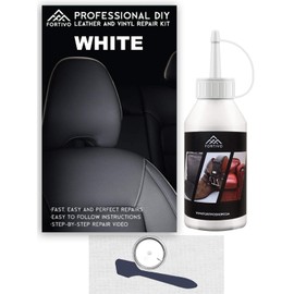 White Leather Repair Kit for Couches, Vinyl Repair for Furniture, Car Seats, Sofa, Jackets, Purses, Belts, Shoes, Works on Genuine, Italian, Bonded, PU Leather, No Heat Needed
