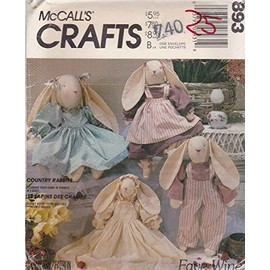 McCall's Crafts Pattern # 3760 ~ Stuffed Country Rabbits in Three Sizes by Faye Wine