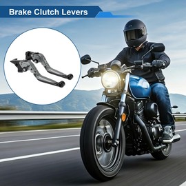 A ABSOPRO Long Short Brake Clutch Levers for Yamaha MT-07 2014-2022 Adjustable Motorcycle Handlebar Brake Lever Aluminum Alloy Titanium Handle Black End 1 Pair