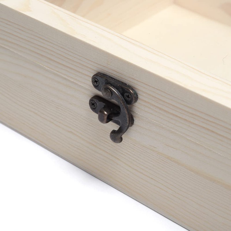 Natural Wood Simple Wooden Box, 7.9 x 3.1 inches (20