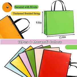 EdgeVue Gift Bag 12PCS Gift Bags 13" x10“x4.3 Large Gift Bags with Handles Party Favor Bags, Paper Goodie Bags Birthday, Baby Showe, Wedding Gift Bag