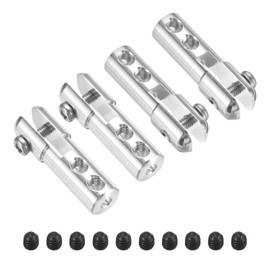 MECCANIXITY 4Pcs Metal Clevis M2 Thread Aluminum Alloy Clevis Servo Horn Tie Rod Chuck Connector with Screws for RC Airplane Car Helicopter Model Replacements,Silver