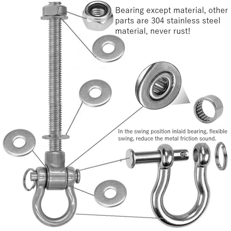 Dakzhou 4 Heavy Duty Bearing Swing Hanger Permanent Anti-Rust (10mm)