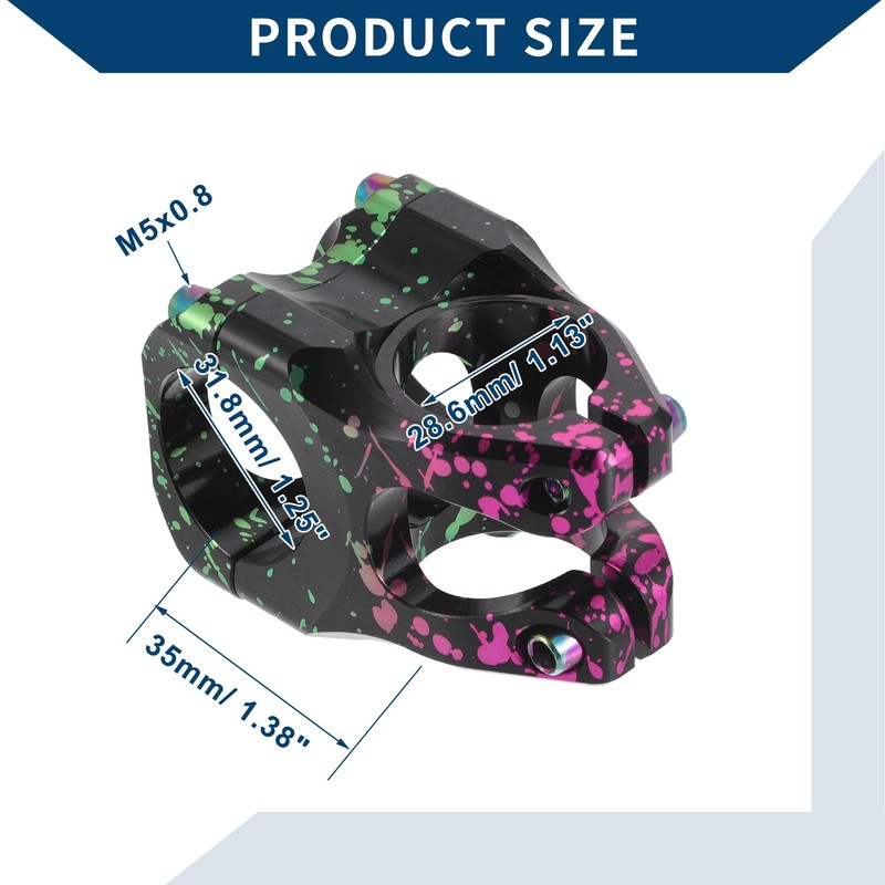 Hihaha Bicycle Stem/Short Handlebar Stem/for Bicycle/1 Piece Green Pink