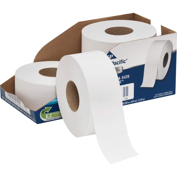 Georgia-Pacific Professional Series Jumbo Jr. Toilet Paper Bathroom Tissue, 3.50" x 1000 ft, White