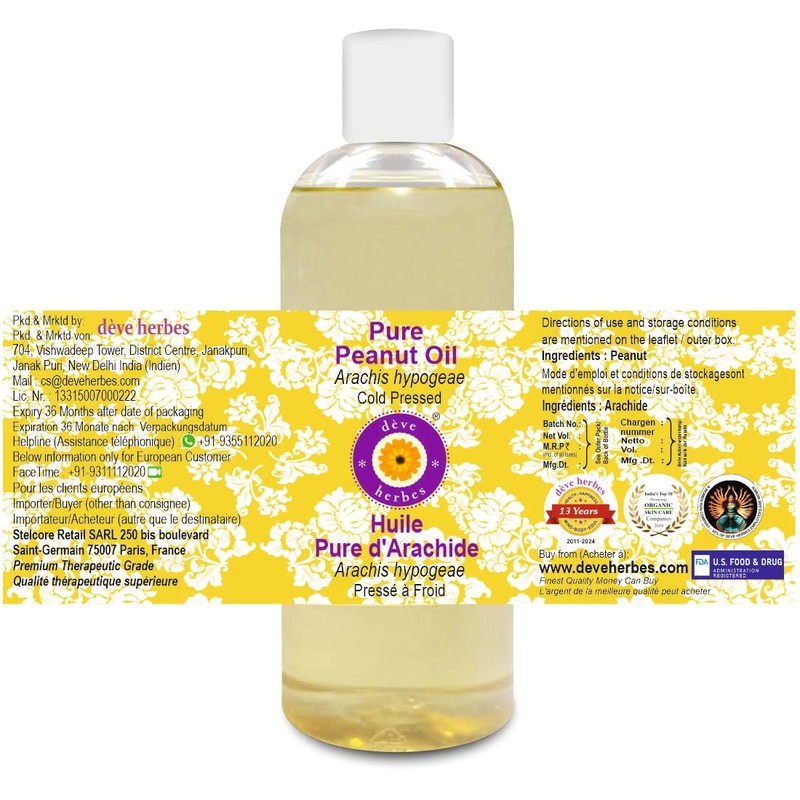 Deve Herbes Pure Peanut Oil (Arachis hypogeae) Cold Pressed 200ml