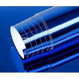 DIYAH High Gloss Blue Chrome Mirror Vinyl Car Wrap Sticker with Air Release Bubble Free Anti-Wrinkle (120" x 60" / 10FT x 5FT)