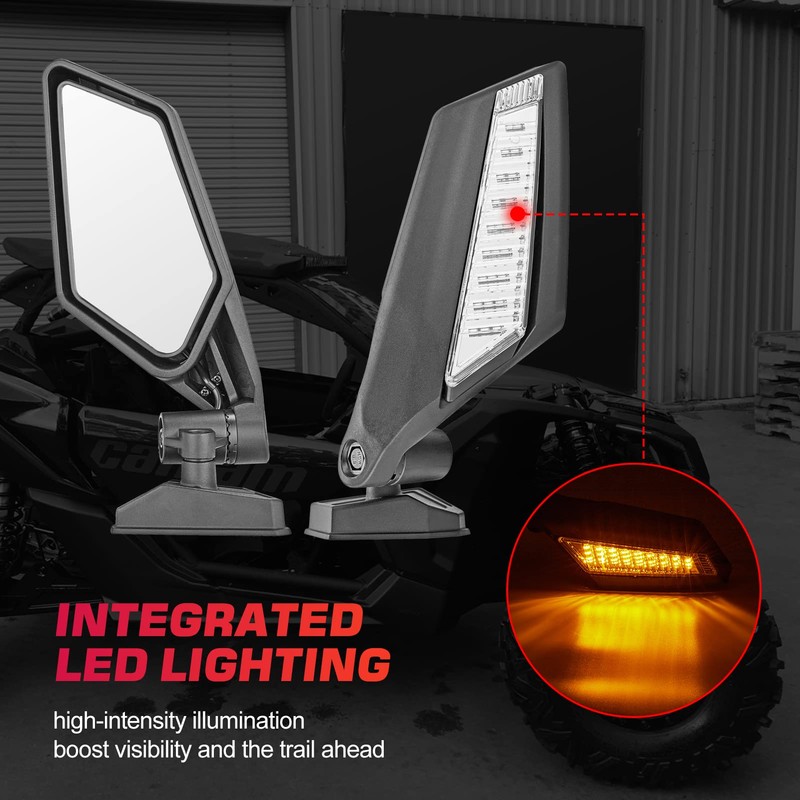 Wsays Side Rear View Mirrors with LED Turn Signal Lights