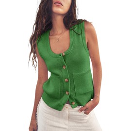 Yousify Womens Spring Fashion 2025 Tank Tops Casual Summer Green Sweater Vest Business Work Outfits for Women Office S