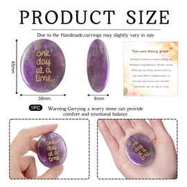 RYMAUP One Day at A Time Geschenke Amethystkristalle Ich denke an Dich Geschenke zur Linderung von Ängsten Artikel für Freunde Ermutigungsgeschenke für Frauen Männer