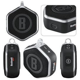 Wearable4U Bushnell Wingman Mini Black/Silver GPS Bluetooth Speaker with Ultimate White Earbuds and Wall/Car Chargers Bundle