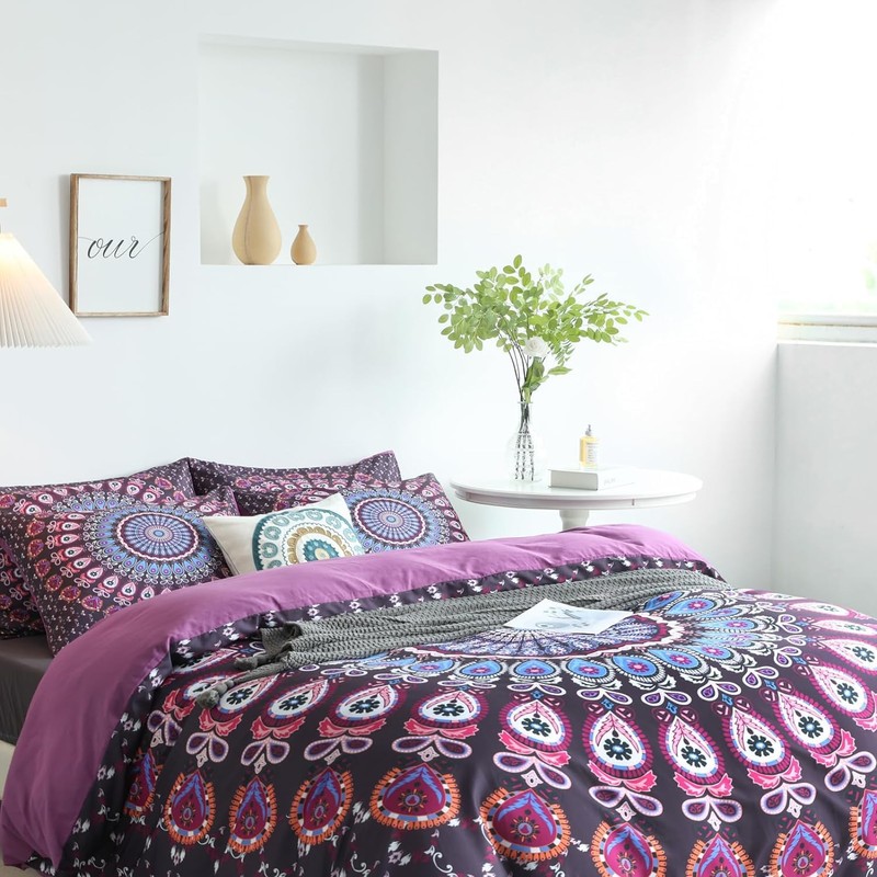 BUPIRD Mandala King Comforter Set Soft 3 Pieces Lightweight 3D