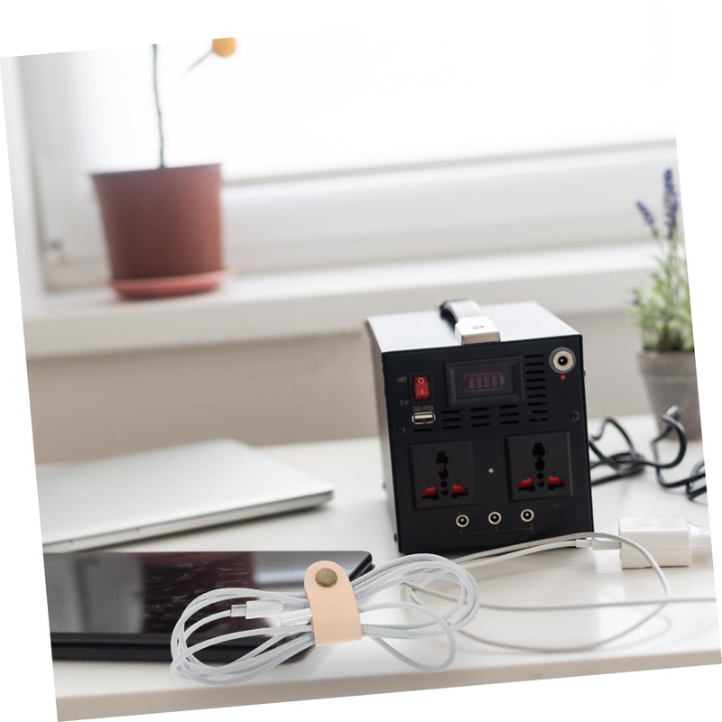 jojofuny 5pcs Leather Cord Organiser Straps for Charging Cords Wire