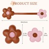 Fmeida Floral PU Leather Keychain for Women Girls Cute Flower