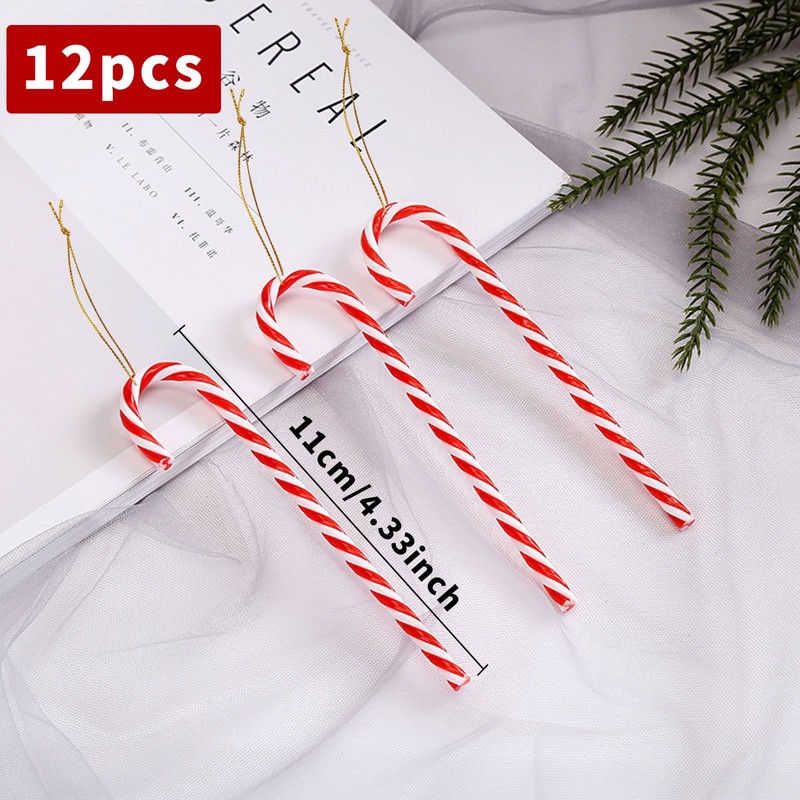 Pack of 12 Candy Canes, Candy Canes, Christmas Tree Decorations,