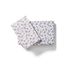 Glacier Mountain Christmas Winter Flannel Sheet Set (Holly Berry, King)