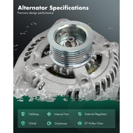 SCITOO Alternator for 11298N, 11298 Alternators Fit for Chrysler for Aspen 2007-2008 V8 5.7L,for Dodge for Durango 2007-2008 V8 5.7L,for Dodge for Ram 1500 2007 V8 5.7L