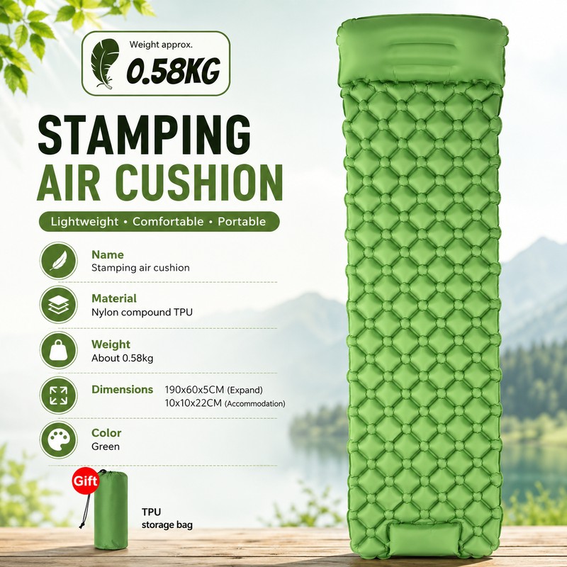 Inflatable Camping Sleeping Pad for Outdoor Rest – Built-In Foot