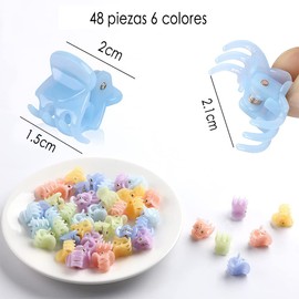 GeorgeX Pinzas para Cabello, 48 Pinzas Cabello para Mujer Mini Clip de Garra Fiesta Diaria y de Boda Accesorios para el Cabello (Coloreado)