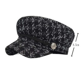 XLKJ Fashion Women's Beret Hats Houndstooth Beret Hat Elegant Casual Beret Peaked Cap