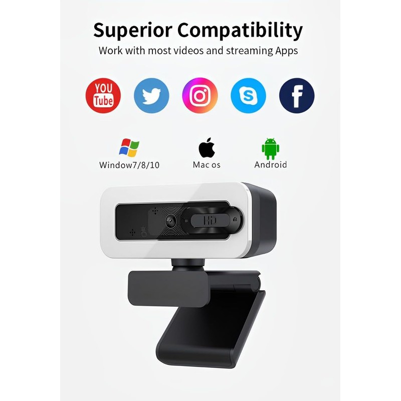 2K Autofocus Webcam, USB Camera for Switch 2/ PC -