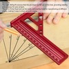 3D Multi-Angle Measuring Ruler, Aluminum Alloy Woodworking Square Protractor, Miter