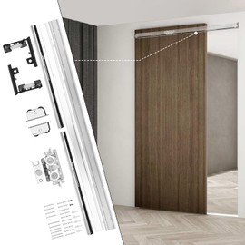 36-48" Heavy Duty Hidden Sliding Barn Door Hardware and Track, Floating Door System, Floating Wall Mount, Soft Close, Quiet and Smooth, Easy to Install (Can be Installed on Doors up to 48")