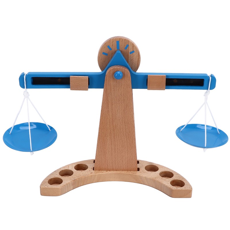 Wooden Weighing Scale Toy Set Educational Balancing Scale Toy Math