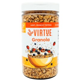 Virtue Foods Original Nut Free Granola 16 Oz - Healthy Cereal Topping in a Shaker Bottle - Sunflower Seeds, Cinnamon, Maple Syrup, Coconut Oil - No Seed Oils, Non-GMO