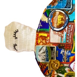 Kitchen Turtle Floor Mop Handmade in America for Small Kitchen Spills, Park Patches Fabric