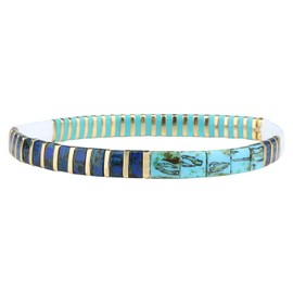 KELITCH Women's Bracelet Stretchy Bracelet with Tila Beads Strand Bracelet Trendy Daily Jewellery for Women Stackable Bracelet Friendship Gift, Bead