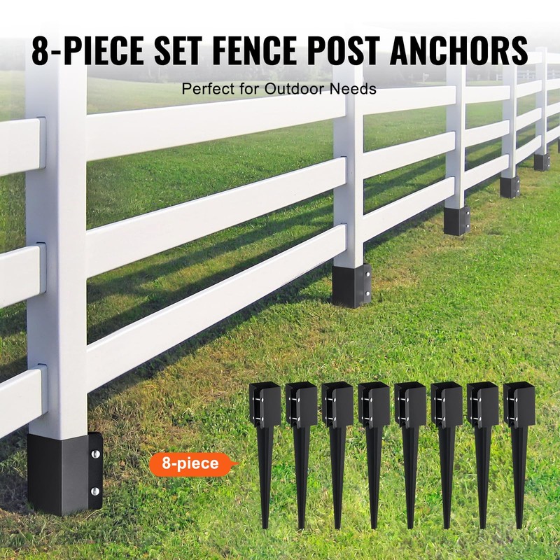 VEVOR Fence Post Anchor Ground Spike, 8 Pack 24 x