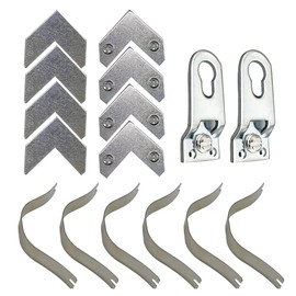 1Set /18Pcs Metal L Shaped Right Angle Bracket Flat Plate Fastener Tapped Corners Gasket Photo Frame Hangers Spring Clip