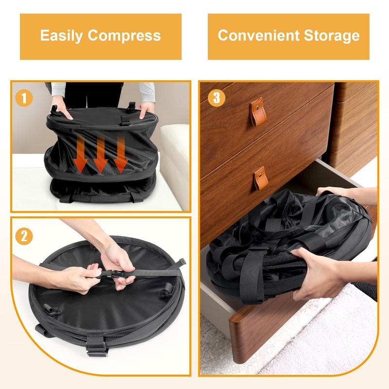 Bukere Laundry Hamper with Wheels, Extra Large 3 in 1