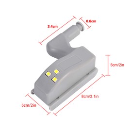 QANYEGN 10Pcs LED Hinge Lights, Warm or Cool White hinge LED Light, ABS Light Cabinet Hinge for Cabinet, Closet and Wardrobe.(Warm White)