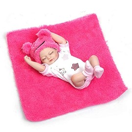 TERABITHIA Miniature 10" Realistic Beautiful Dreamer Newborn Baby Doll Kits Silicone Full Body Washable for Girl