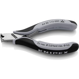 Knipex Electronic End Cutting Pliers ESD with Multi-Component Sleeves 115 mm 64 02 115 ESD