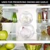 BAIFULAI Set of 4 Onion Containers, Food Storage Balls Garlic