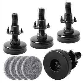 Xpanal Furniture Levelers Adjustable Furniture Leveling Feet Table Feet Levelers 3/8"-16 Thread Leg Levelers Heavy Duty with T-Nut Kit for Cabinets Workbench Sofa Tables Chairs, Black, 4 Pack