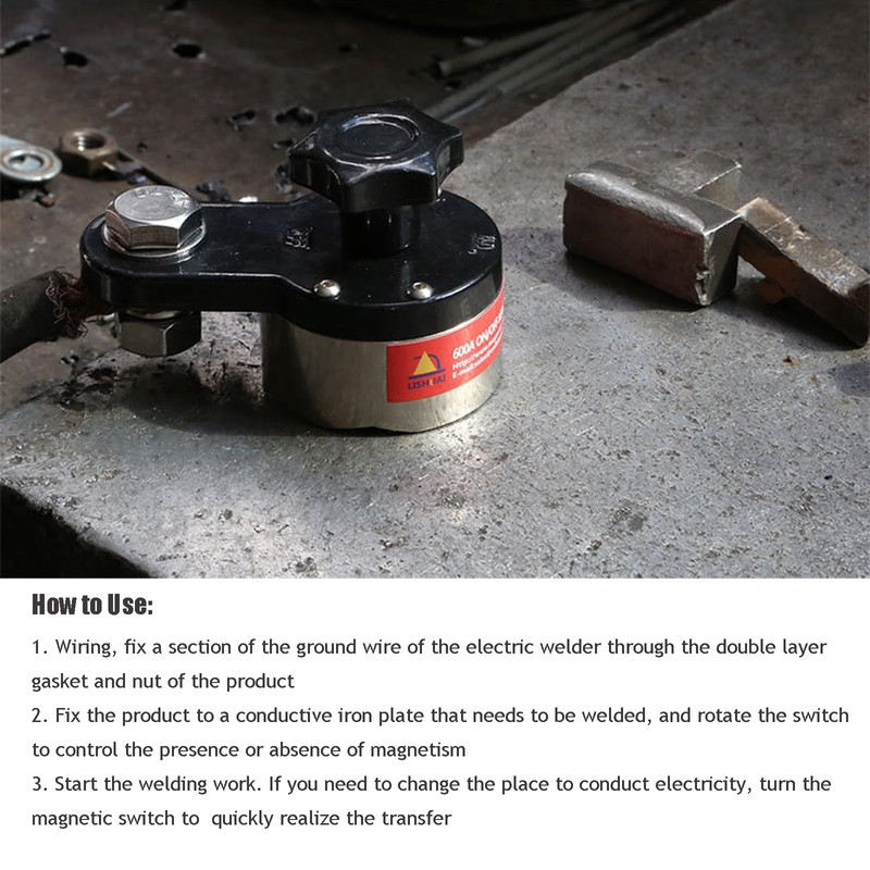 EODSAD 600A Magnetic Welding Ground Clamp, Welding Magnets, Switchable Magnet