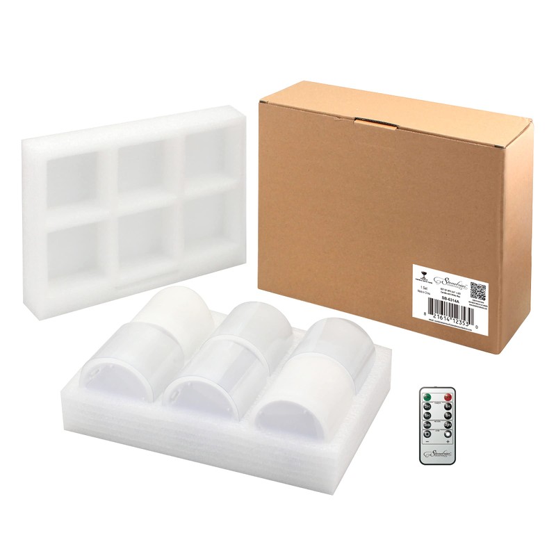 Stonebriar 6 Count Real White Wax 3x4 Flameless LED Pillar