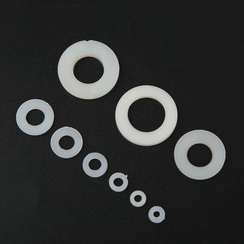 600Pcs Flat Washer 9 Sizes White Nylon Gasket Assortment Kit